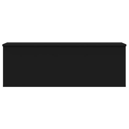 Кутия за съхранение, черна, 102x35x35 см, инженерна дървесина