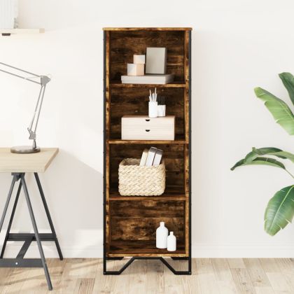 Библиотека, опушен дъб, 50x31x137,5 см, инженерно дърво