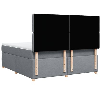 Боксспринг легло с матрак, светлосиво, 180x200 см, плат