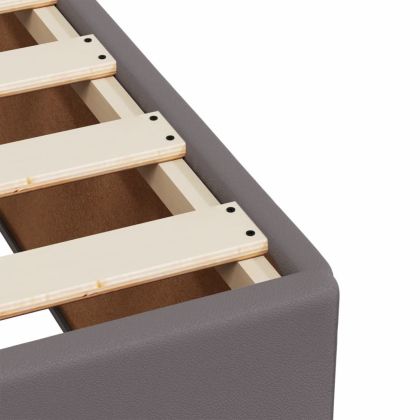 Боксспринг легло с матрак, сиво, 180x200 см, изкуствена кожа