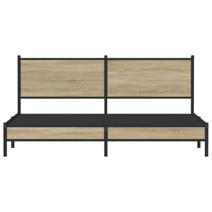 Метална рамка за легло, без матрак, сонома дъб, 180x200 см