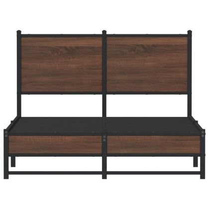 Метална рамка за легло, без матрак, кафяв дъб, 120x200 см
