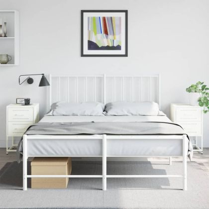 Нощни шкафчета 2 бр бели 36x39x60,5 см стомана