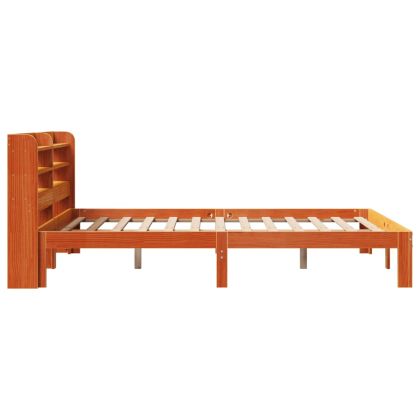 Рамка за легло без матрак, восъчнокафяв, 120x200 см, бор масив