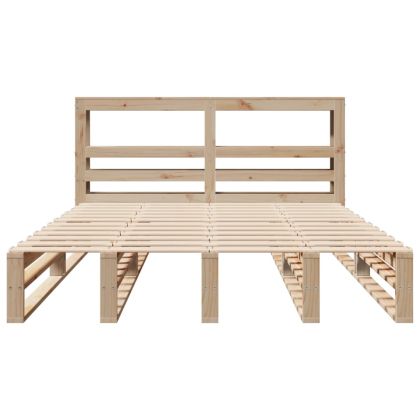 Рамка за легло без матрак, 150x200 см, масивна чамова дървесина