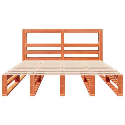 Рамка за легло без матрак, восъчнокафяво, 135x190 см, бор масив