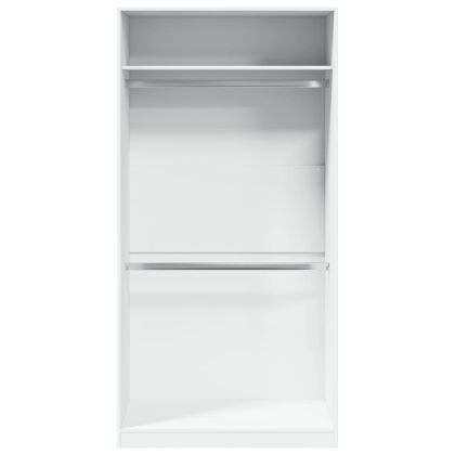 Гардероб, бял, 100x50x200 см, инженерно дърво