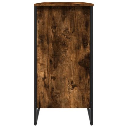 Шкаф за обувки, опушен дъб, 80x38x78 см, инженерно дърво