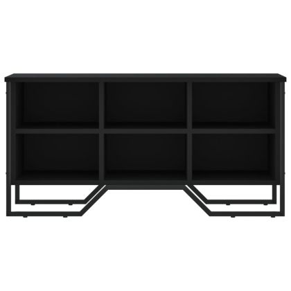 Шкаф за обувки, черен, 90x38x45,5 см, инженерно дърво