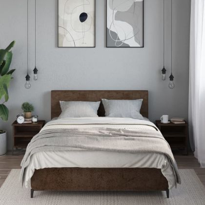 Нощни шкафчета, кафяв дъб, 2 бр, 40x30x40 см, инженерно дърво