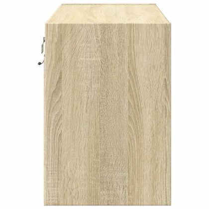 Стенен ТВ шкаф с LED осветление, сонома дъб, 80x31x45 см