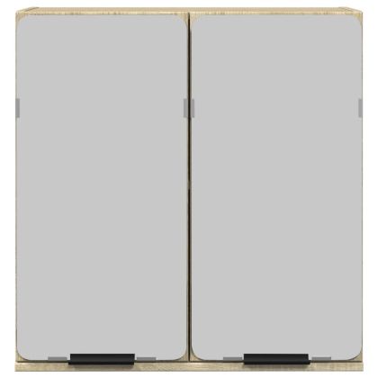 Шкаф за баня огледало дъб сонома 64,5x20x66,5см инженерно дърво