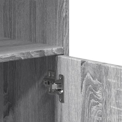 Шкаф с колелца, сив сонома, 55x40x91 см, инженерно дърво