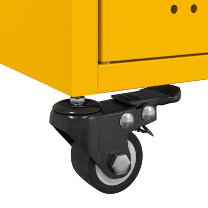 Маса за кафе, горчица жълто, 68x50x43,5 см, стомана