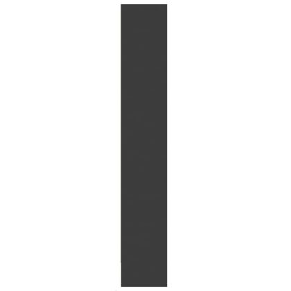 Висок шкаф с LED, черен, 69x32,5x200 см, инженерно дърво