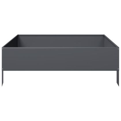 Градинска висока леха, антрацит, 100x100x33,5 см, стомана