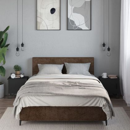 Нощни шкафчета, 2 бр, черни, 40x30x40 см, инженерно дърво