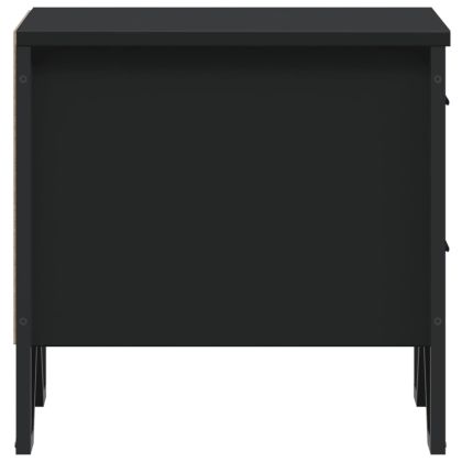 Нощни шкафчета, 2 бр, черни, 40x30x40 см, инженерно дърво
