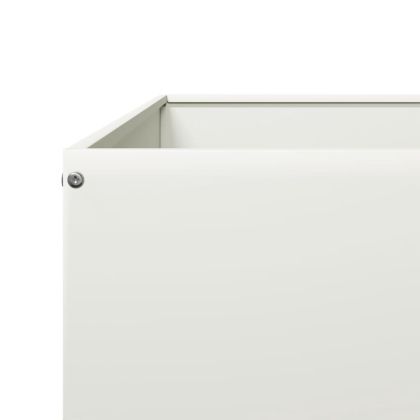 Градинско повдигнато легло, бяло, 100x100x26 см, стомана