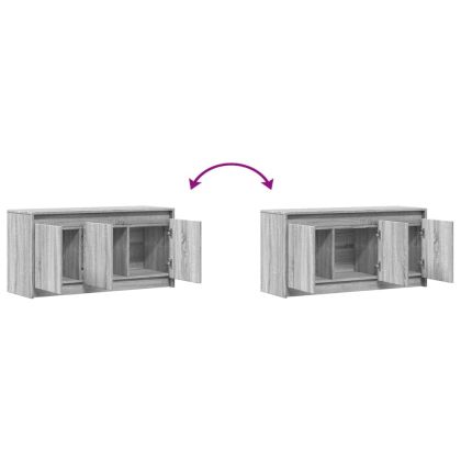 ТВ шкаф с LED, сив сонома, 100x34x50 см, инженерно дърво