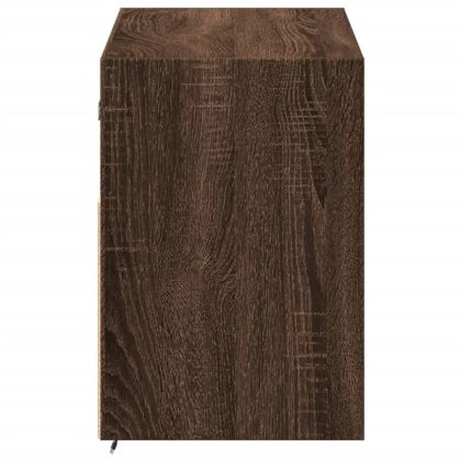 Стенен ТВ шкаф с LED осветление, кафяв дъб, 100x31x45 см