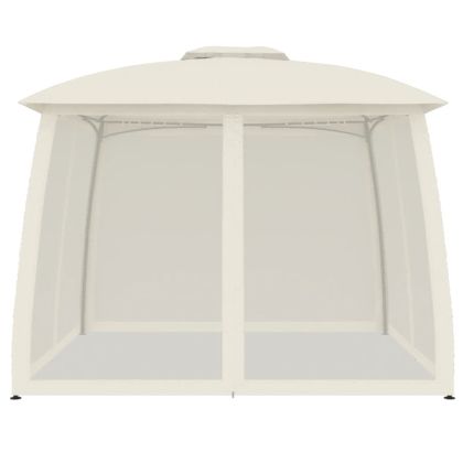 Шатра двоен покрив и мрежести стени кремав 2,93x2,93 м стомана