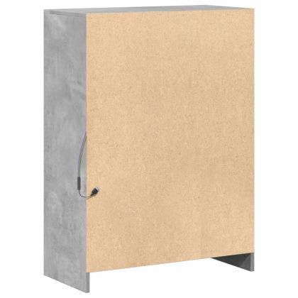 Сайдборд с LED, бетонно сив, 72x34x100 см, инженерно дърво