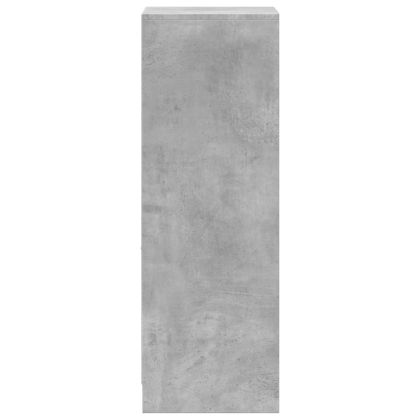 Сайдборд с LED, бетонно сив, 38x34x100 см, инженерно дърво