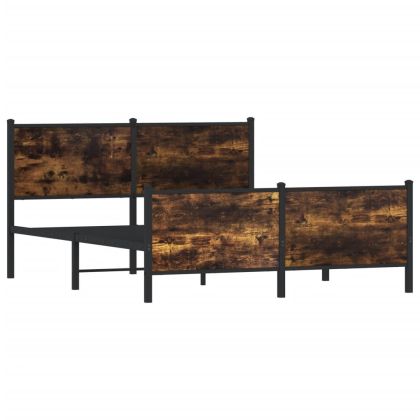 Метална рамка за легло, без матрак, опушен дъб, 150x200 см