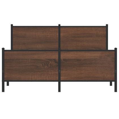 Метална рамка за легло, без матрак, кафяв дъб, 160x200 см