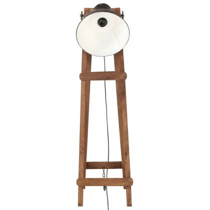 Подови лампи, 3 бр, черни, E27, мангово дърво масив