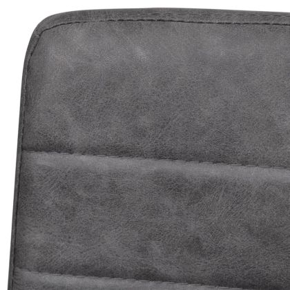 Конзолни трапезни столове, 4 бр, тъмно сиви, изкуствена кожа