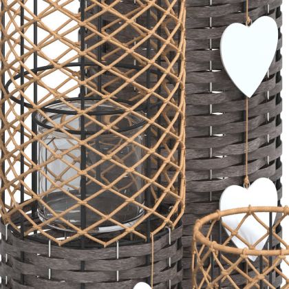 Свещници 3 бр сиви ракита