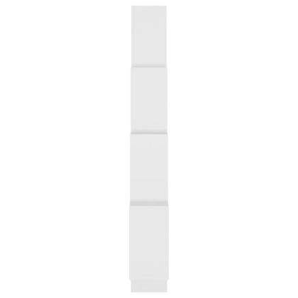 Стенен кубичен рафт, бял, 90x15x119 см, инженерно дърво