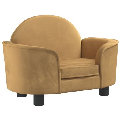 Кучешко легло кафяво 66x40x45 см кадифе