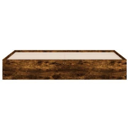 Рамка за легло с чекмеджета, опушен дъб, 200x200 см