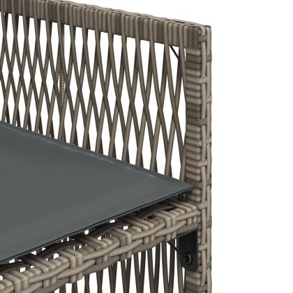 Градински столове с възглавници, 4 бр, сиви, полиратан