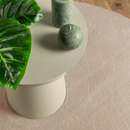 Килим HUARTE с къс косъм, мек и миещ се, пясъчен, Ø 200 см