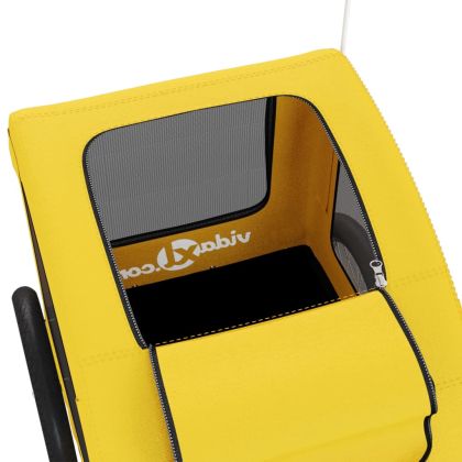 Ремарке за колело за любимци жълт Оксфорд плат и желязо