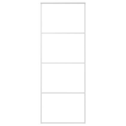 Плъзгаща се врата, ESG стъкло и алуминий, 76x205 см, бяла