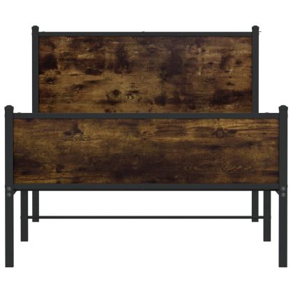 Метална рамка за легло, без матрак, опушен дъб, 100x200 см