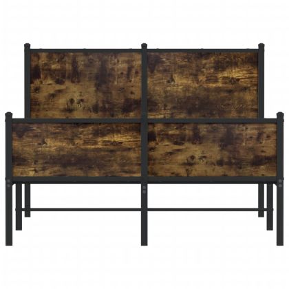 Метална рамка за легло, без матрак, опушен дъб, 120x190 см