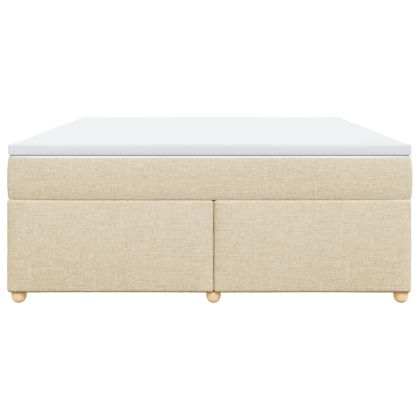 Боксспринг легло с матрак, кремава, 180x200 см, плат