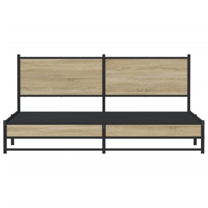 Метална рамка за легло, без матрак, сонома дъб, 180x200 см