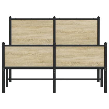 Метална рамка за легло, без матрак, сонома дъб, 120x200 см