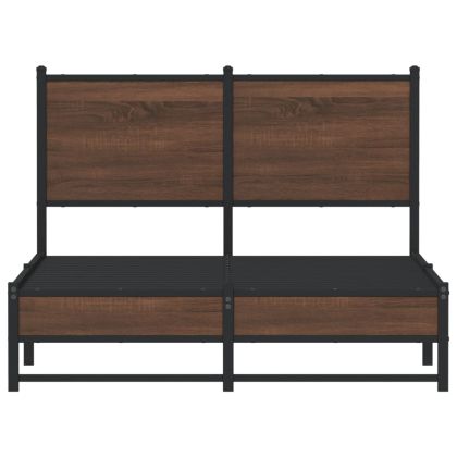 Метална рамка за легло, без матрак, кафяв дъб, 120x190 см