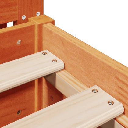 Рамка за легло без матрак, восъчнокафяв, 90x190 см, бор масив