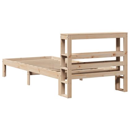 Рамка за легло с табла, 90x200 см, борово дърво масив