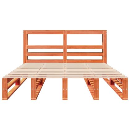 Рамка за легло без матрак, восъчнокафяв, 140x200 см, бор масив