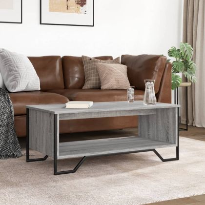 Кафе маса, сив сонома, 100x51x40 см, инженерно дърво